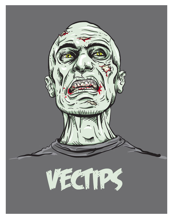 create a grizly zombie in illustrator