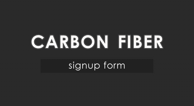 carbon fiber sign up form css3 tutorial