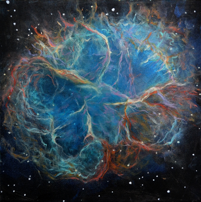 Awesome acrylic painting tutorials- crab nebula