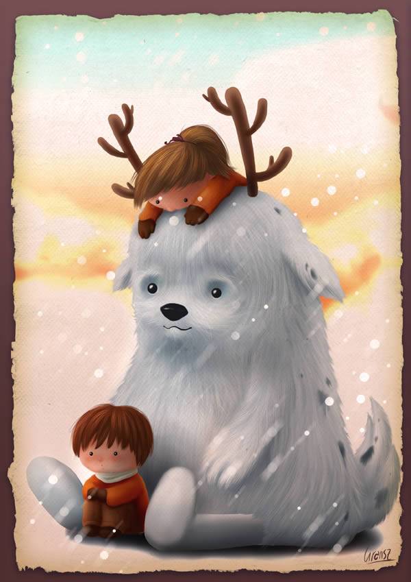 Childrens Book Illustration Tutorials- childrens winter character