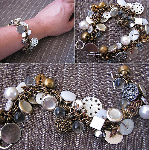 Cool and Grunge DIY Recyled Tutorials-button bracelet