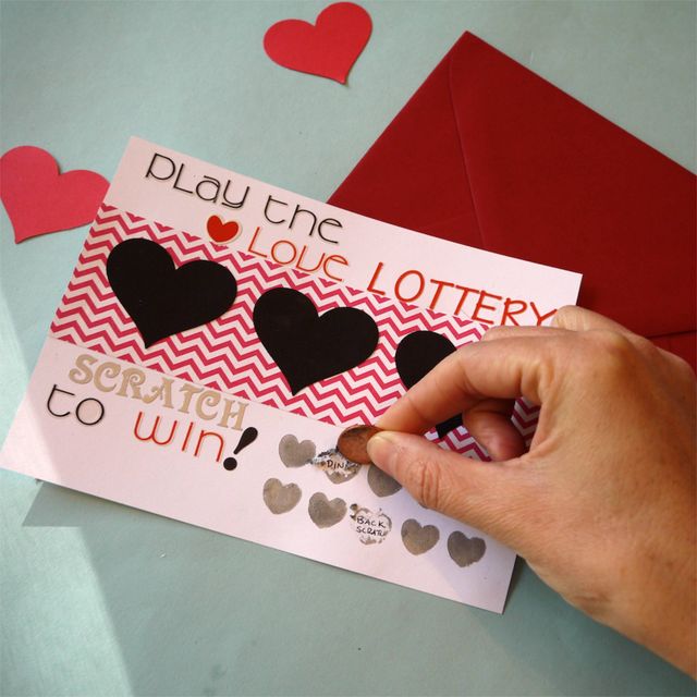 DIY Scartch off Valentines lottery card
