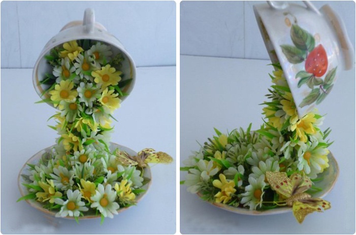 Easter DIY flower flying cups