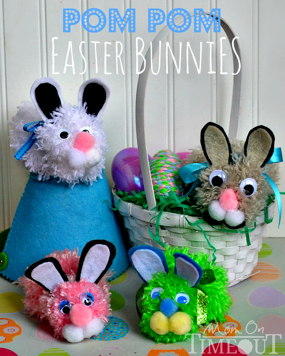 Easter DIY pom pom easter bunnies