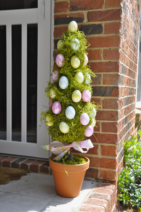 Easter DIY topiary egg tree