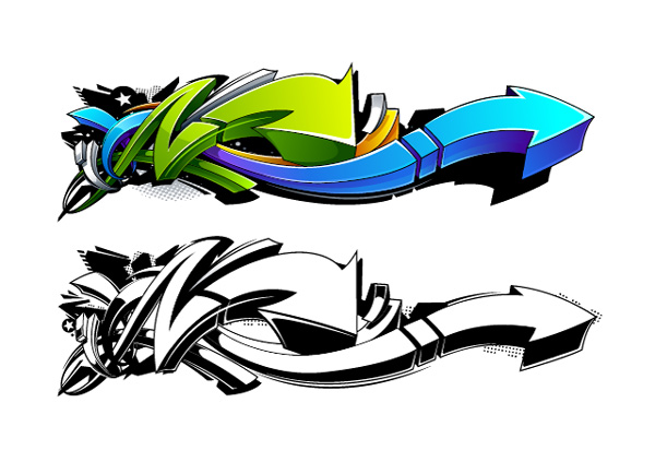 Graffiti Photoshop Illustrator Tutorial-styled arrow