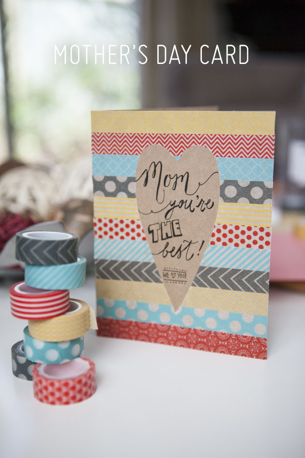 Mothers Day card DIYs washi tape card