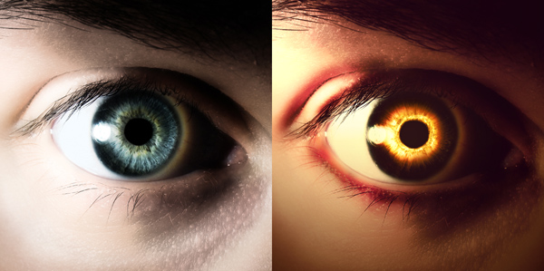 Photoshop Eye Editing-eerie effect