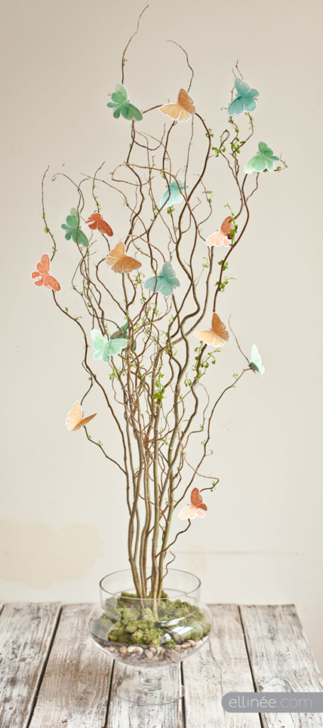 Springtime Decoration Tutorial DIYs-Twig and Butterfly Centrepiece