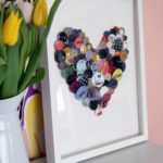 DIY button heart art